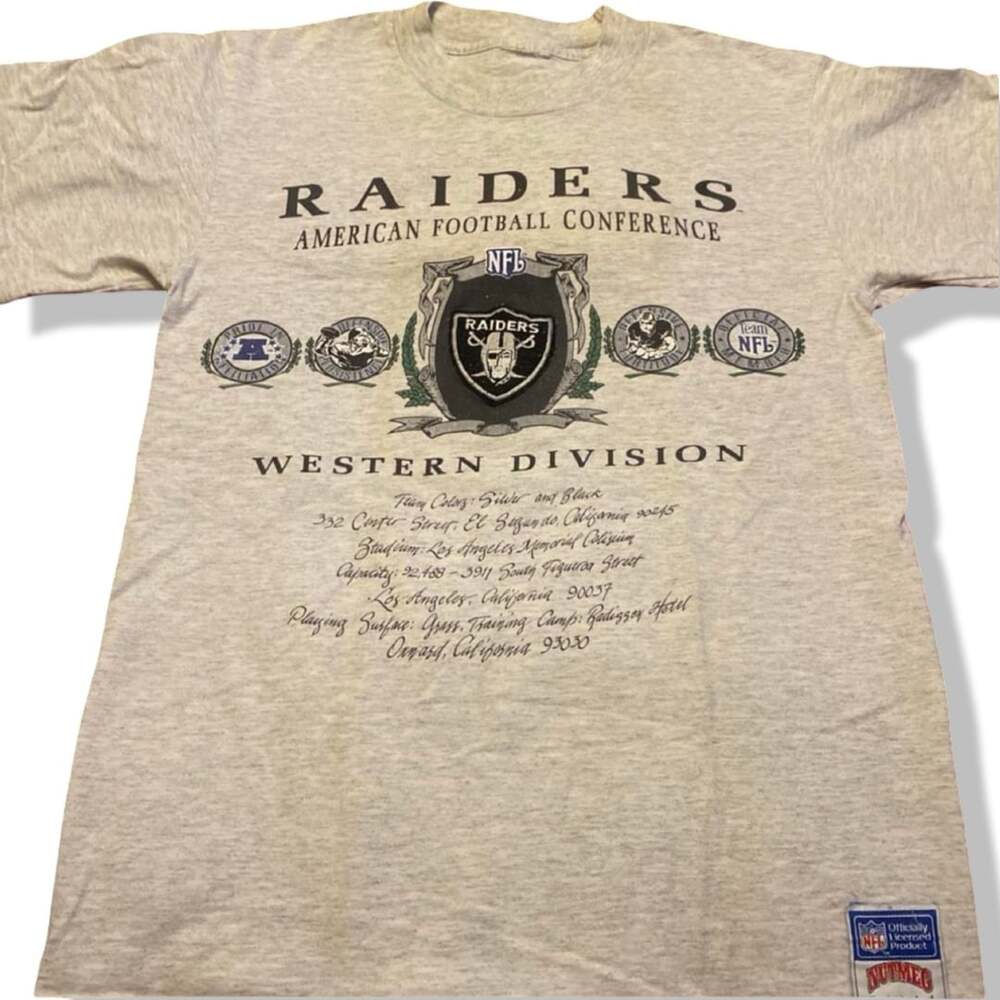 Nutmeg Mills Vintage Los Angeles Raiders NFL T-Shirt Gray